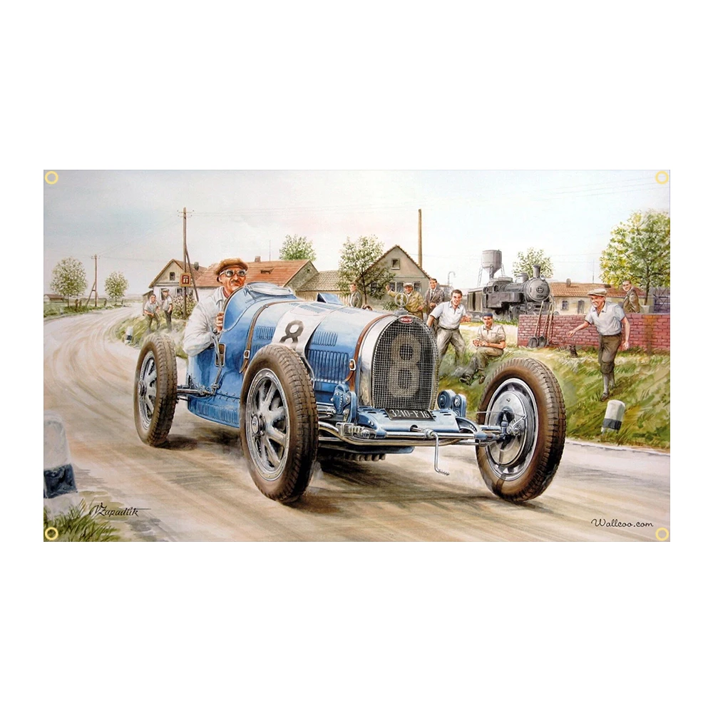 90X150cm Vintage American Classic Car Poster Flag Polyester Printed Garage Decoration Banner Tapestry