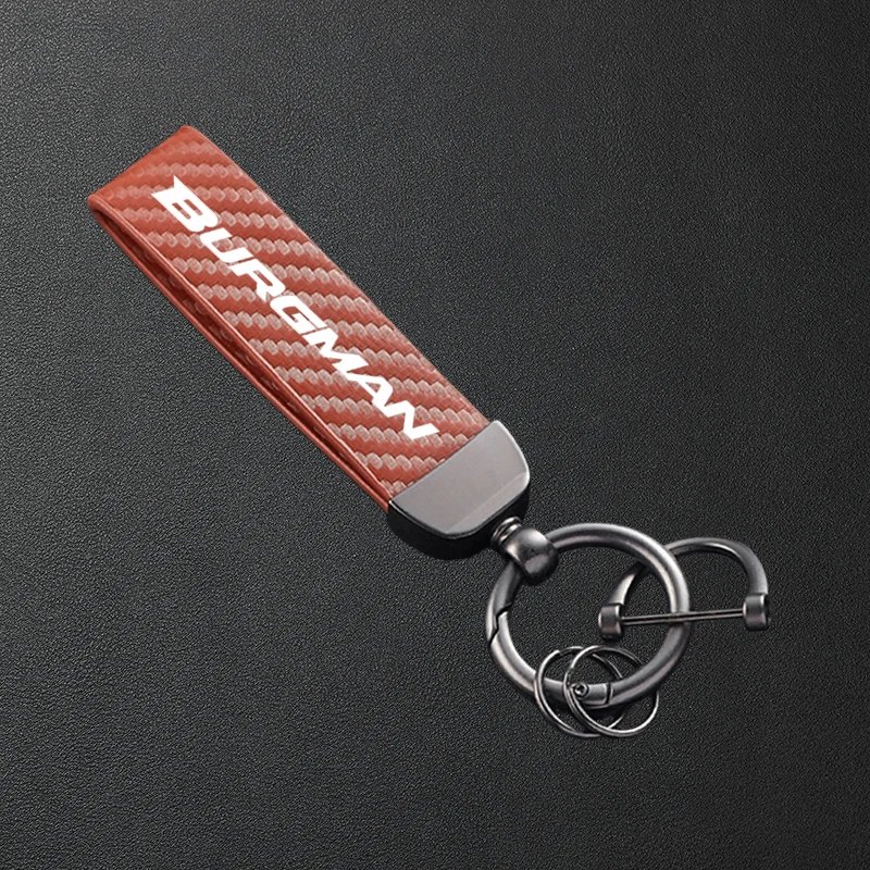 For Suzuki BURGMAN 650 400 125 200 250 AN650 AN400 AN125 AN200 Carbon Fiber Patterned Motorcycle Keychain Metal Keyring - view 4