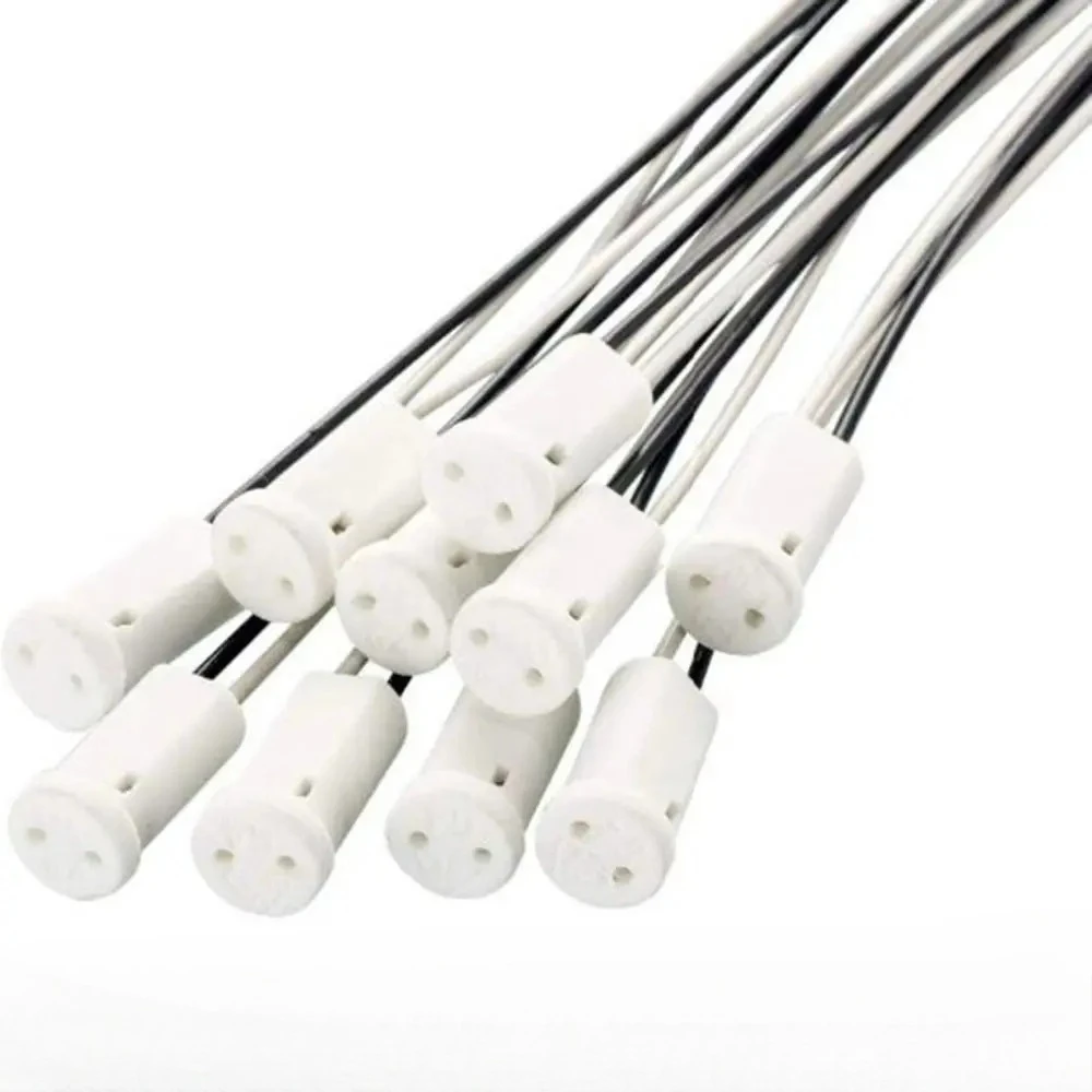 10/20pcst G4 Lamp Socket 10/20cm White G4 Lamp Holder For LED Crystal Heads Light Bulb Halogen Light Bulb