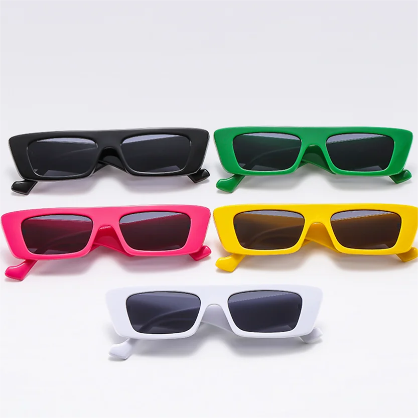 Trendy Rectangle Sunglasses For Men Women Retro Square Fashion Colorful Frames UV400