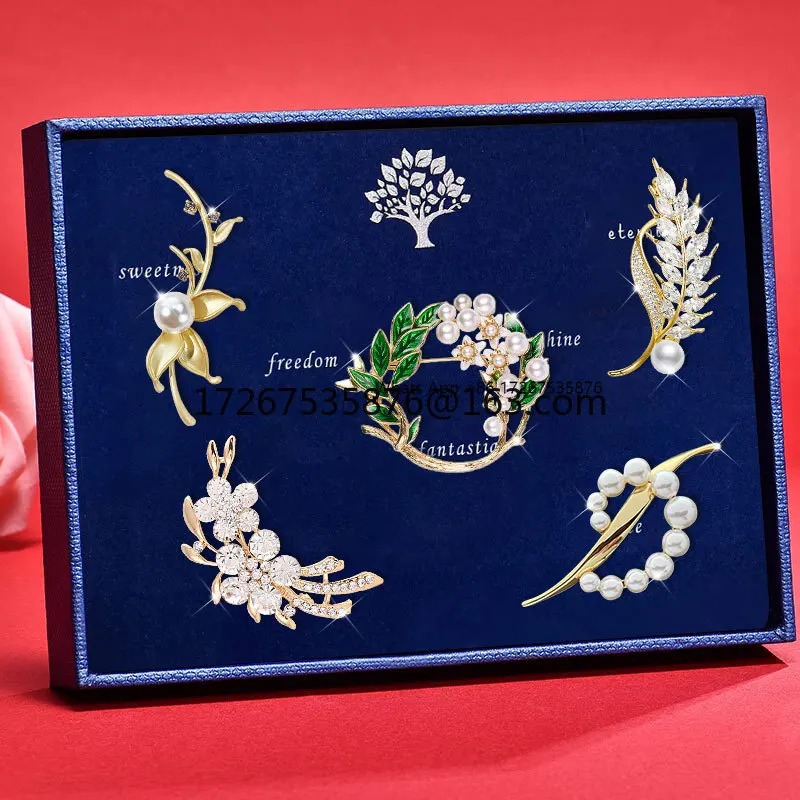 

Birthday gift for girls, high-end brooch set, high-end pearl brooch, Valentine's Day gift for girlfriends