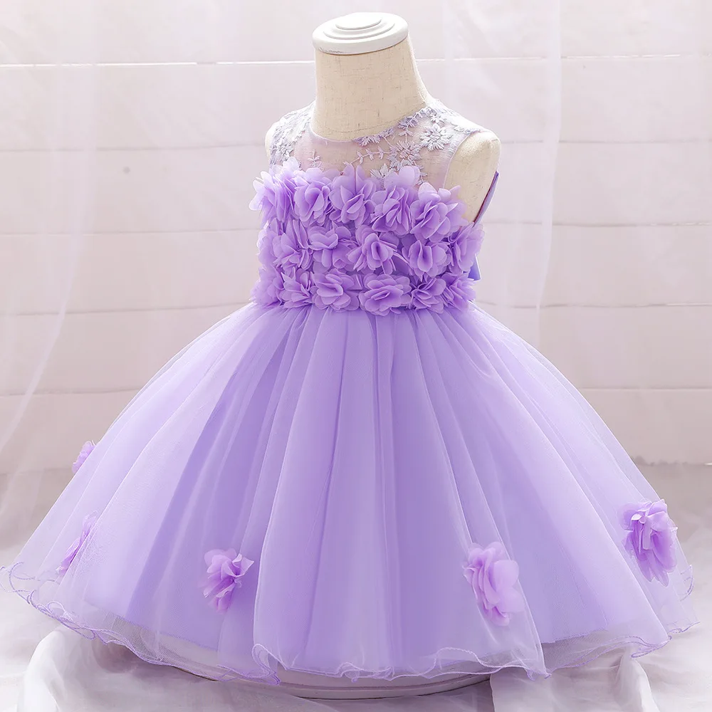 

2022 spring new baby shower dress baby full flower fluffy princess dress girl birthday one-year-old photography dress 0-2T