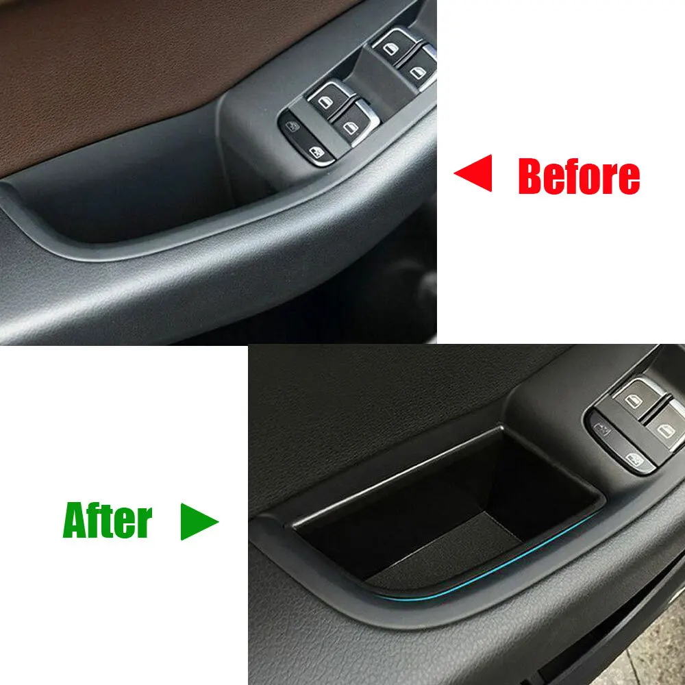 Car Door Storage Barrel Organizer Door Armrest Stowing Box Holder Container Tray Interior For Audi Q5 2009-2016 Auto Accessories