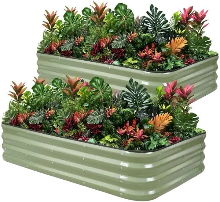 

5x3x1 Galvanized Raised Garden Bed Planter Box for Plants, Vegetables, Herbs