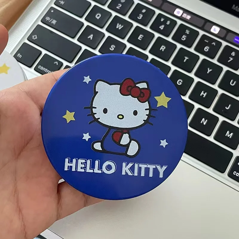 Okrągłe pudełko na soczewki kontaktowe Sanrio Hello Kitty Cartoon Student Przenośne pudełko do pielęgnacji Pudełko na soczewki kontaktowe z lustrem