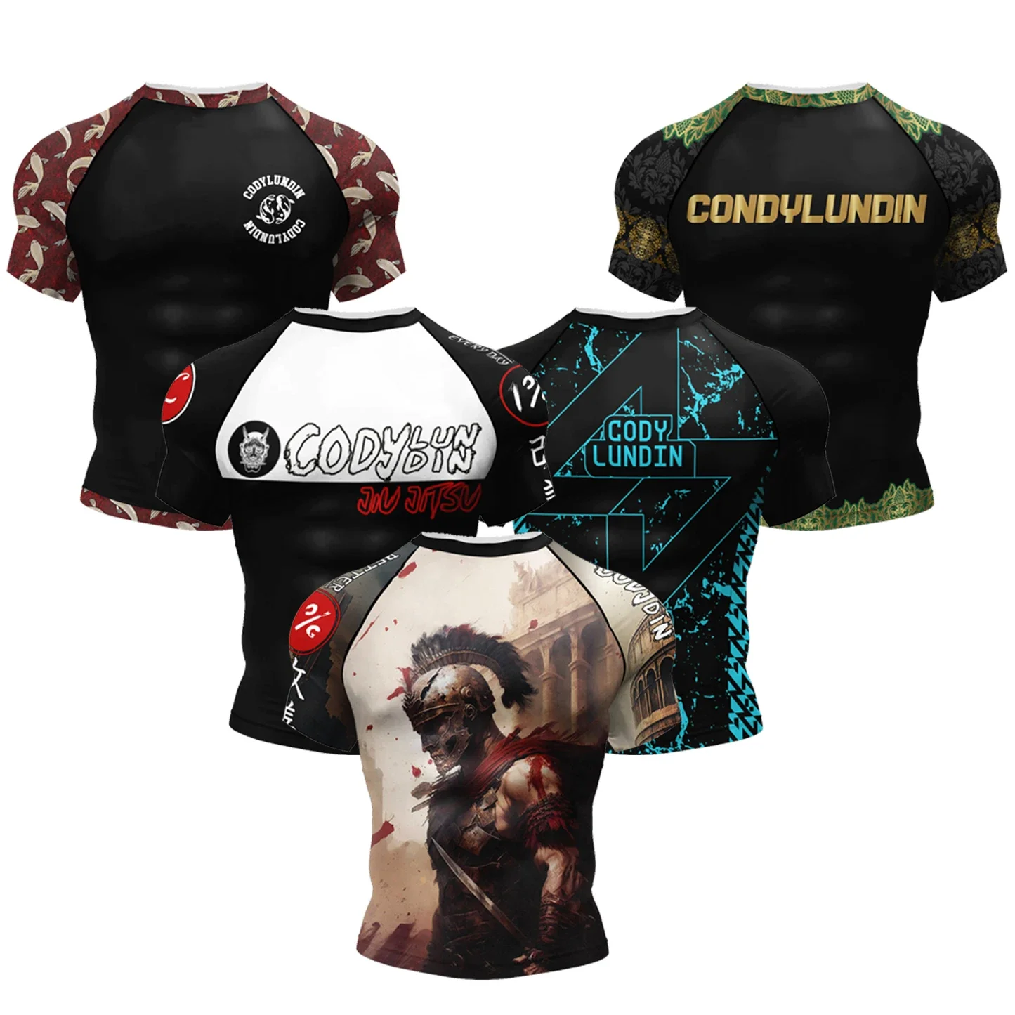 Personal Popular Design Sublimation Short Sleeve Black No Gi BJJ Jiu Jitsu Rashguard Fight BJJ Mma Rash Guard Shirts For Men