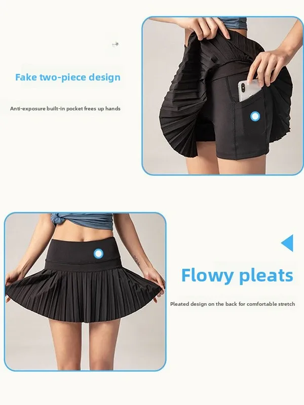 

Сексуальная теннисная юбка с высокой талией для бега, йоги, женская спортивная одежда, антилегкая спортивная одежда для тренажерного зала, дышащий полиэстер