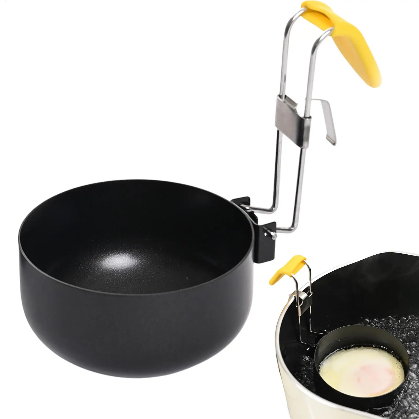 Collapsible Hanging Ear Type Egg Steamer Cooking Spoon Non-stick Anti-scald Egg Boiler Poached Egg Maker for Kitchen Tool