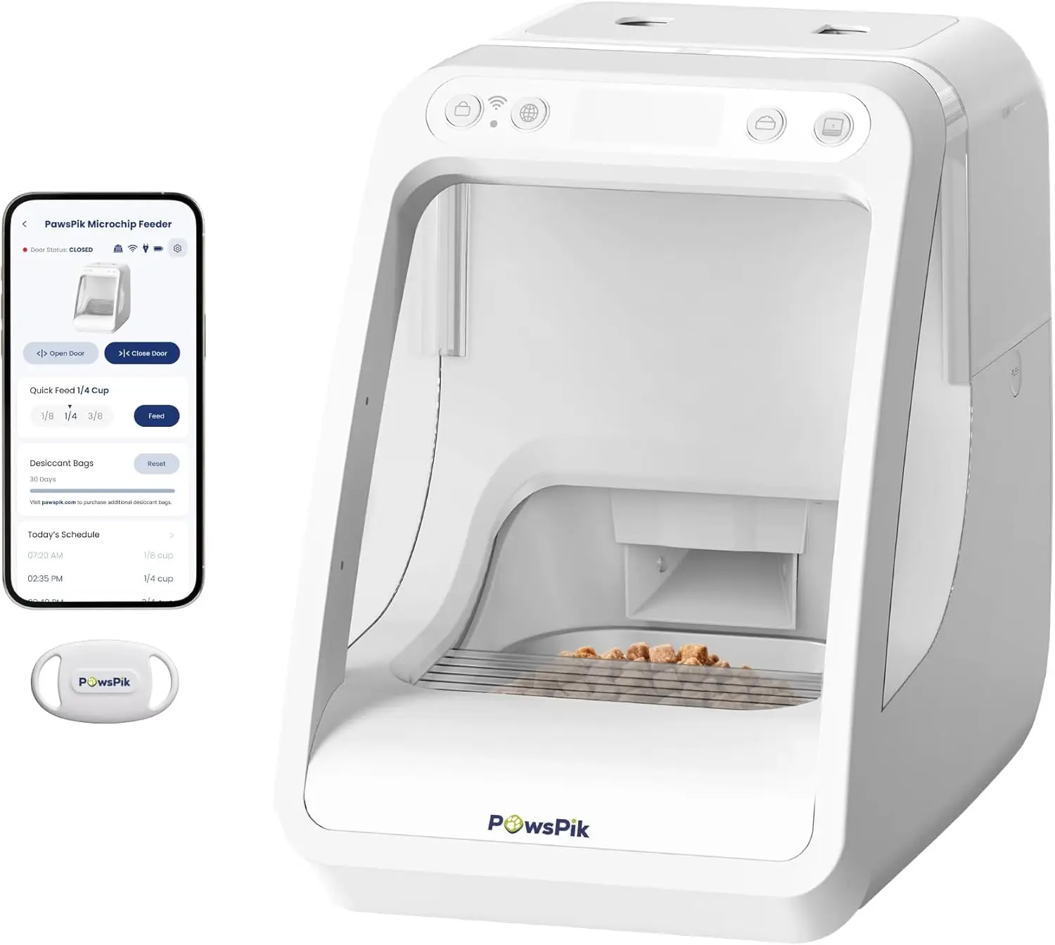 

Automatic Microchip RFID Cat Feeder,16-Cup, ISO Microchip & RFID Tag Compatible, App Control, Portion Control