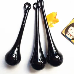 Free Hooks 20pcs/lot 20*80mm Black Glass Chandelier Drops Home Decor Crystal Lighting Raindrops Christmas Tree Hanging Pendants