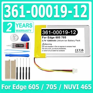 Bilashmart BackShell 1250mAh 3.7V GPS Navigator Li Polymer Battery Garmin 361 00019 12 Edge 605 Edge 705 NUVI 465