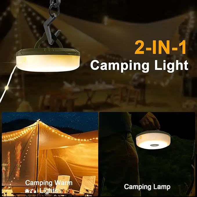 LED Camping Lamp Strip Atmosphere 10M Length Waterproof Recyclable Light Belt Outdoor Garden Decoration Lamp for Tent Room