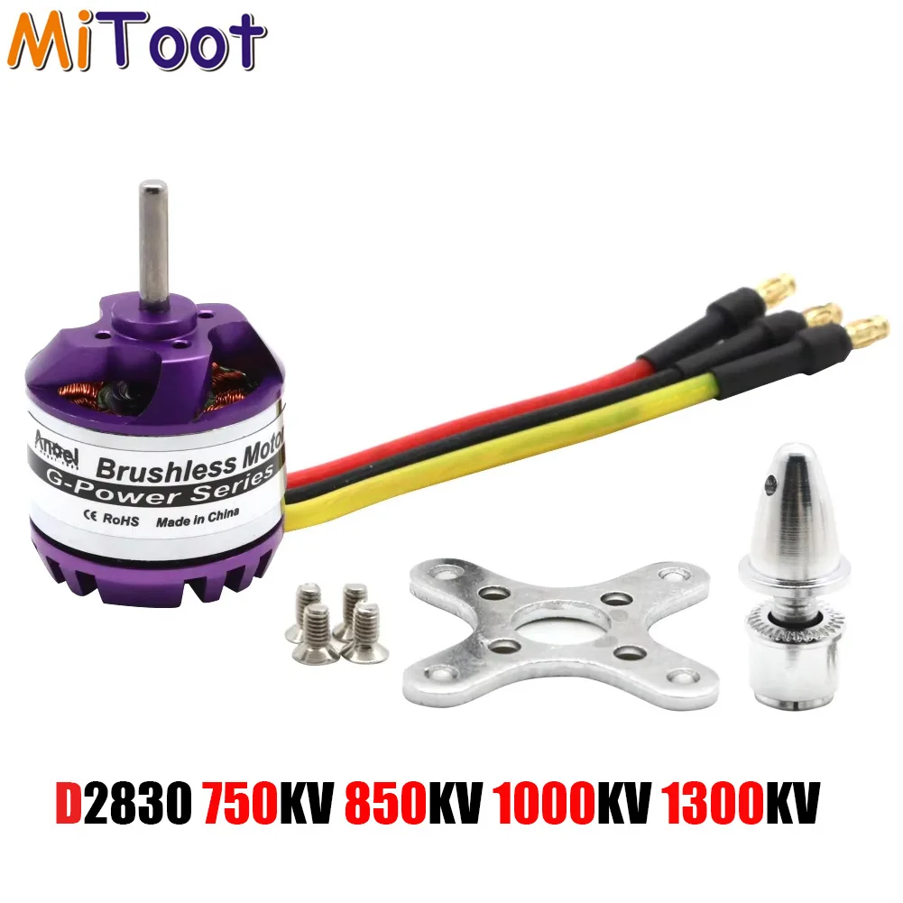 Motor sin escobillas D2830 750KV 850KV 1000KV 1300KV Outrunner para multicóptero RC, dron, helicóptero, avión, aeronave