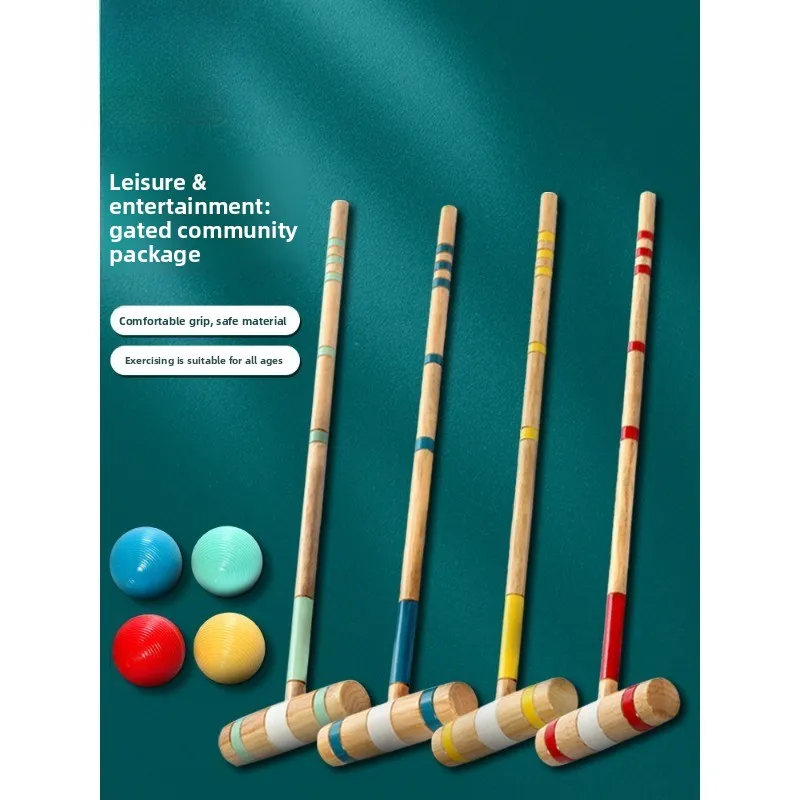 Croquet Wooden Outdoor Sports Team Building Parent-child Kindergarten Children's Sensory Integration Training Equipment Croquet