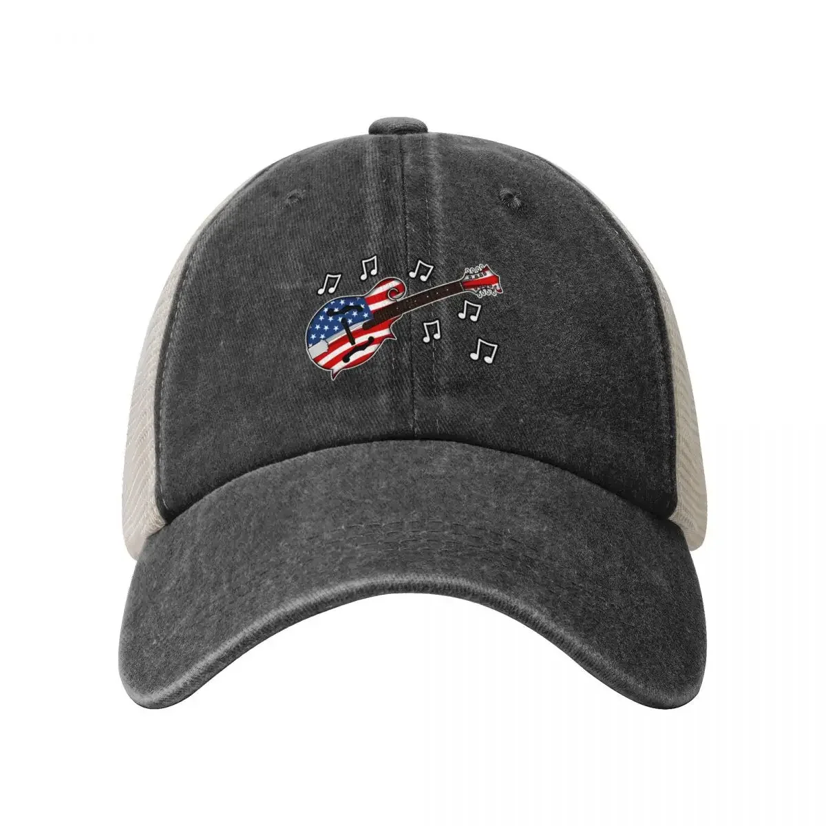 4th July Mandolin America Rocks USA Flag Mandolinist Baseball Cap Wild Ball Hat Gentleman Hat summer hat Women's 2025 Men's