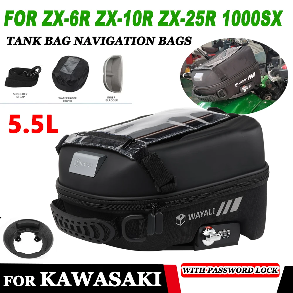 Motorcycle Tank Bag Luggage Tanklock Storage Bag for KAWASAKI NINJA ZX-6R ZX-10R ZX-10R NINJA 1000SX ZX25R 2020-2024 Accessories