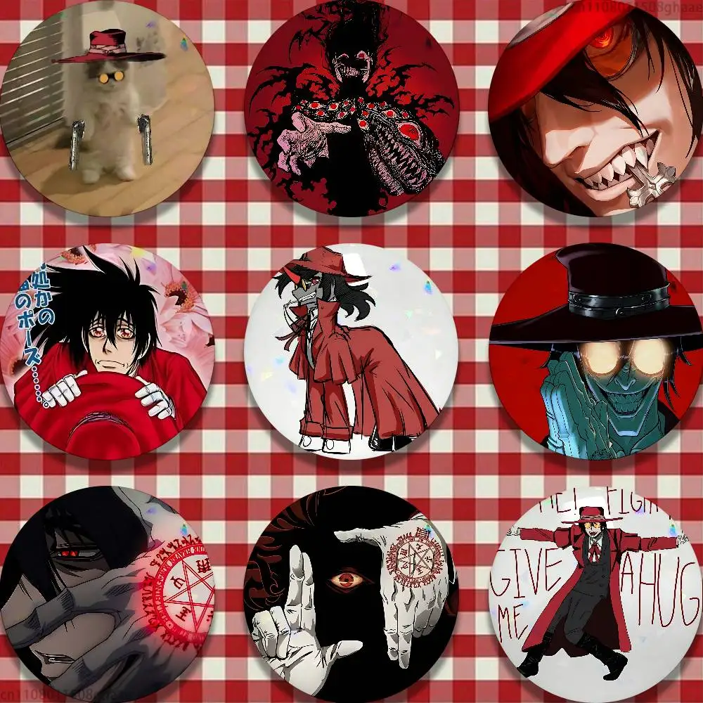 

A-Alucard Funny Meme 58mm Badge Brooches on Backpack Clothes Handmade Round Enamel Pins for Jewelry