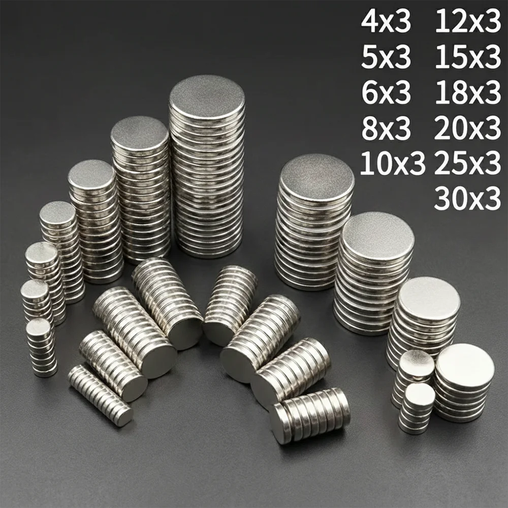 Round Super Strong Magnets 4x3 5x3 6x3 8x3 10x3 12x3 15x3 18x3 25x3 30x3mm Powerful Disc Magnet for  Fridge Building Craft DIY