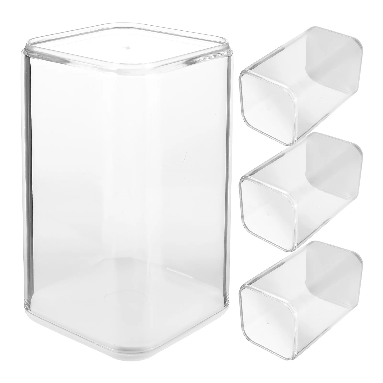 

4pcs Transparent Storage Display Box 5.23X3.14X3.14In Dustproof Figure Organizer For Action Figures Collectibles Clear
