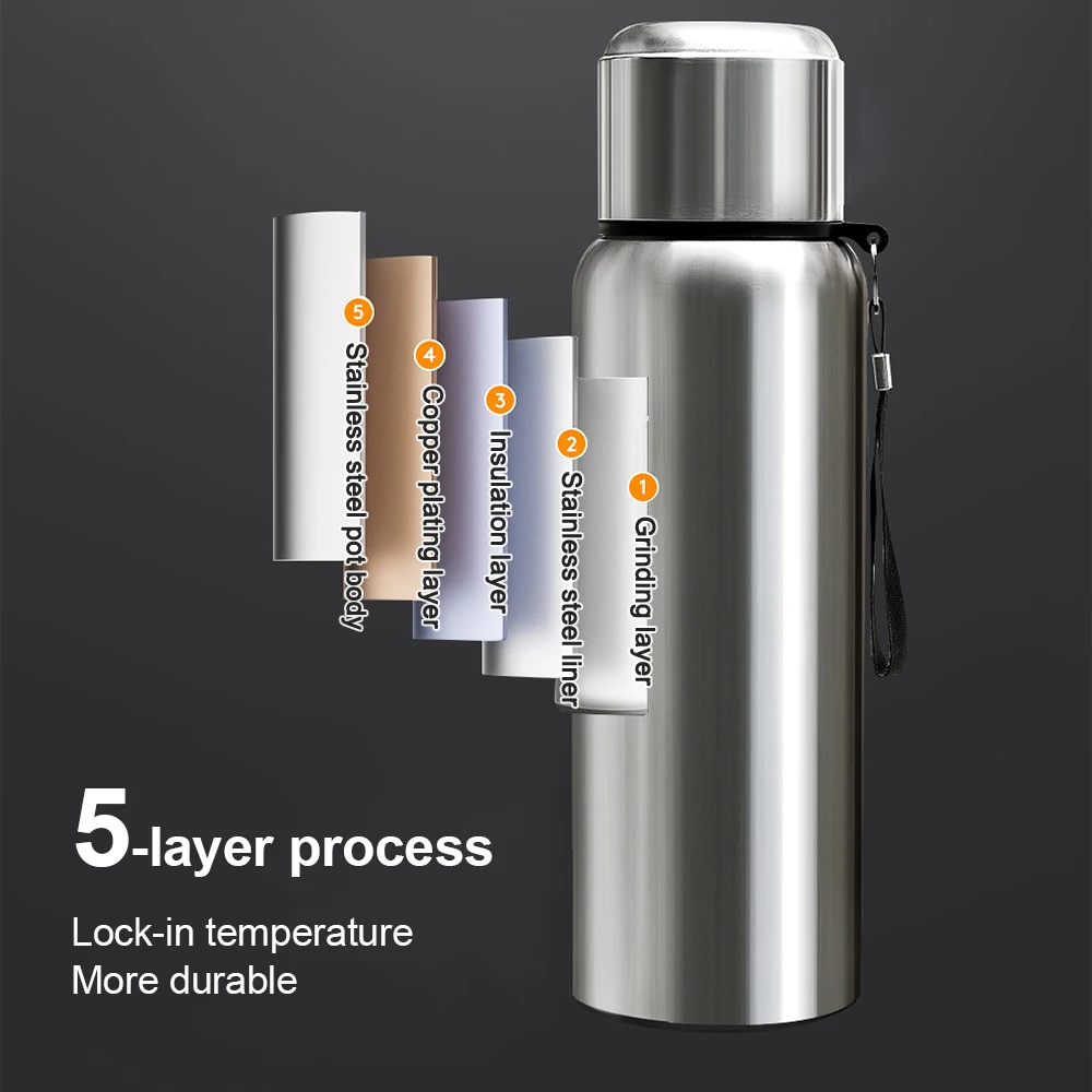 Bouteille thermos en acier inoxydable 600 avec affichage de la température LED, tasse thermique, d\'extraction à vide, bouteille d\'eau pour camping