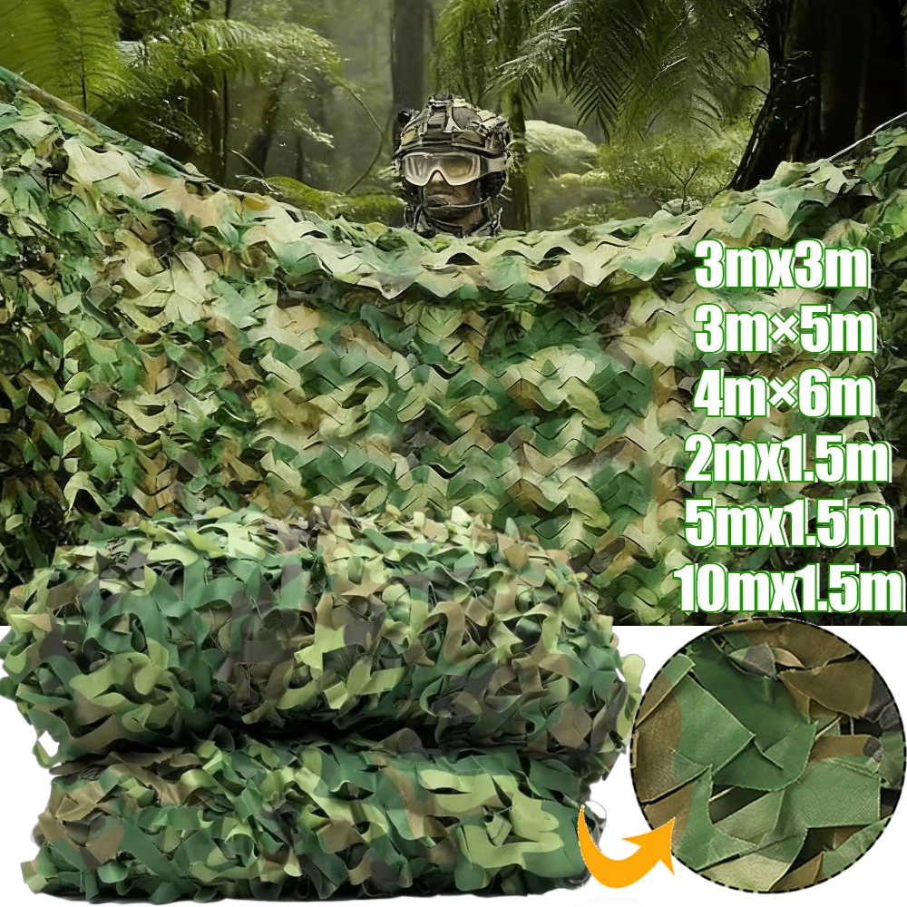 Woodland Camouflage Net Sunshade Nets For Outdoor Garden Camping Car Awning Hunting Shooting Forest Shelter 2M/3M/4M/5M/6M