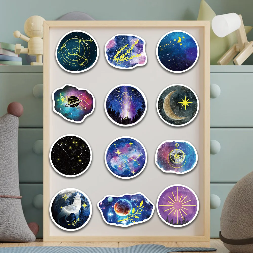 50 قطعة ملصق درب التبانة الجميل للهاتف الأمتعة سجل القصاصات الغيتار سكيت الكمبيوتر المحمول دراجة خوذة ملصق لاصق لامع ورائع