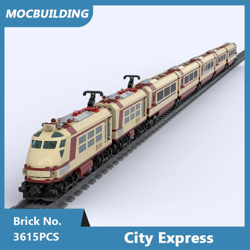 

MOC Building Blocks City Express & Pike Spice Train Mini Scale DIY Assembled Bricks Creative Series Collection Toys Xmas Gifts