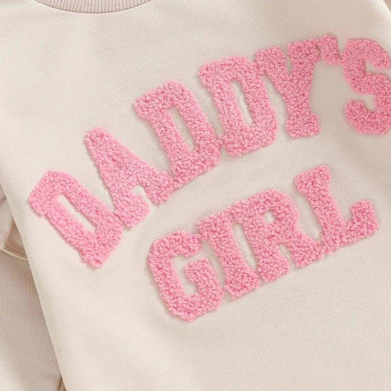 2023-10-05 Lioraitiin 0-18M Daddys Girls Newborn Baby Clothes Ruffle Long Sleeve Sweatshirt Bodysuit Infant Baby Girl Outfits