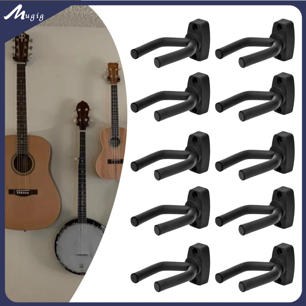 

10PCS Guitar Ukulele Violin Hanger Wall Mount Stand Bass Guitar Hook Strings Music Instrument Accessories Protect Guitar Kit-BL