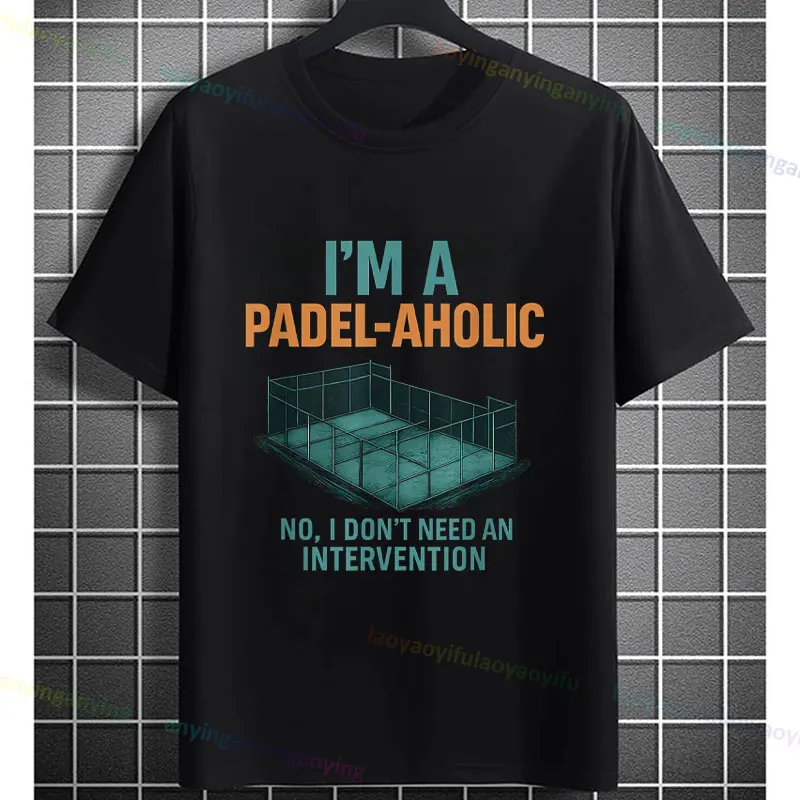 Funny Vintage Padel-Aholic Graphic T-Shirt - 