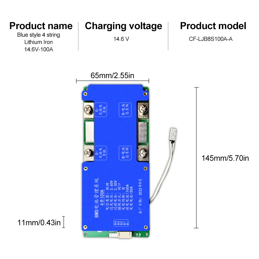 BMS 8S 24V 100A LiFePO4 Battery Balance Charge Board Equalizer NTC Temperature Protection Equalizador For Escooter/Ebike