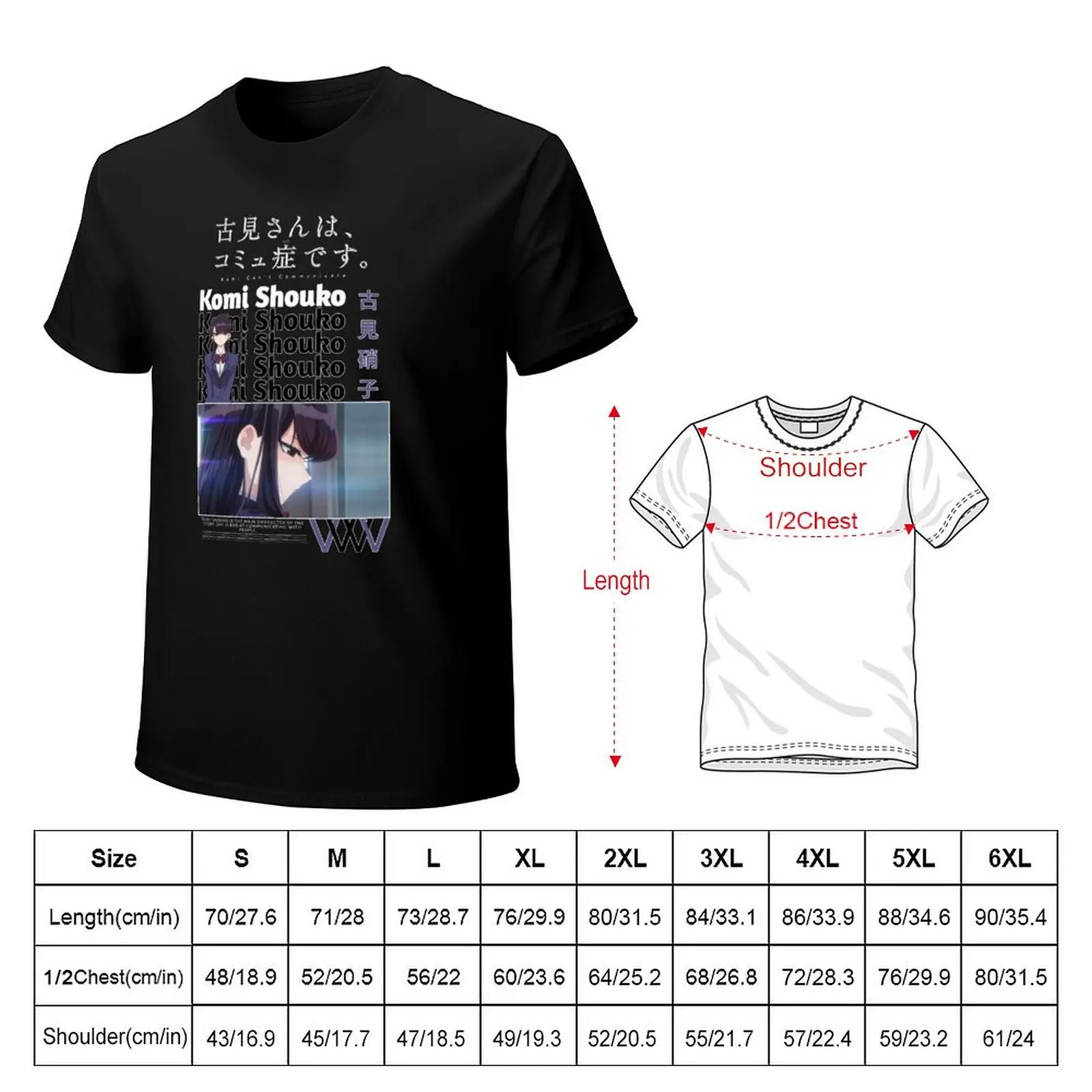 Komi san cant communication T-Shirt cotton t-shirt plain for man package T-Shirt