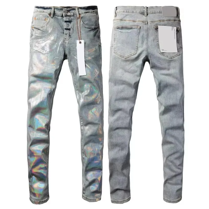 

Men's Street Trend Purples Radiant Layer Jeans Stretch Slim Straight Jeans 2025 New Denim Pants Retro Hip Hop Style Trousers