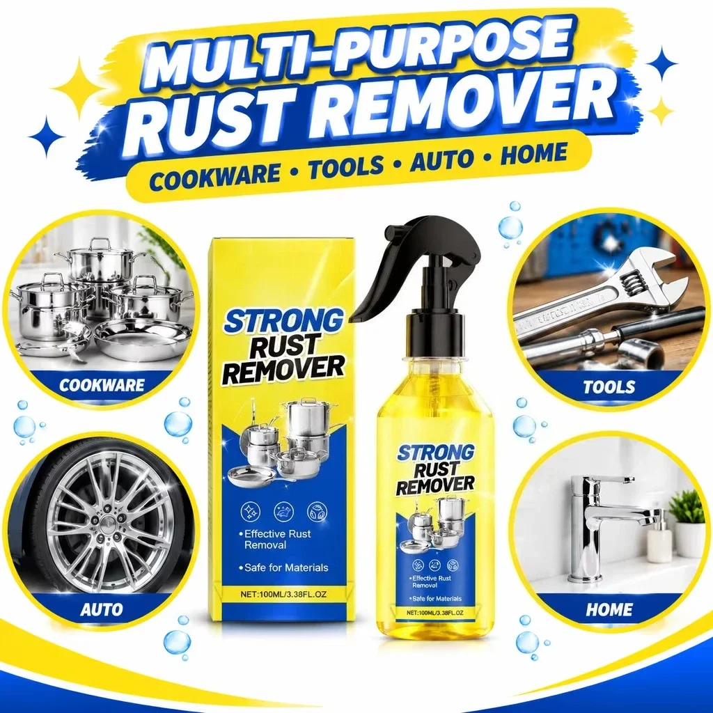 General Metal Rust Remover Spray Fast-Penetrating Protective Iron Converter for Car Parts Tires Rims Doors Stain Removal