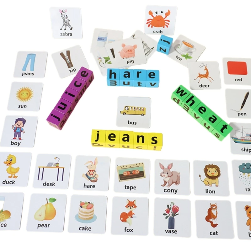 Wooden Words Spelling Blocks Consonant Vowel Consonant Cards