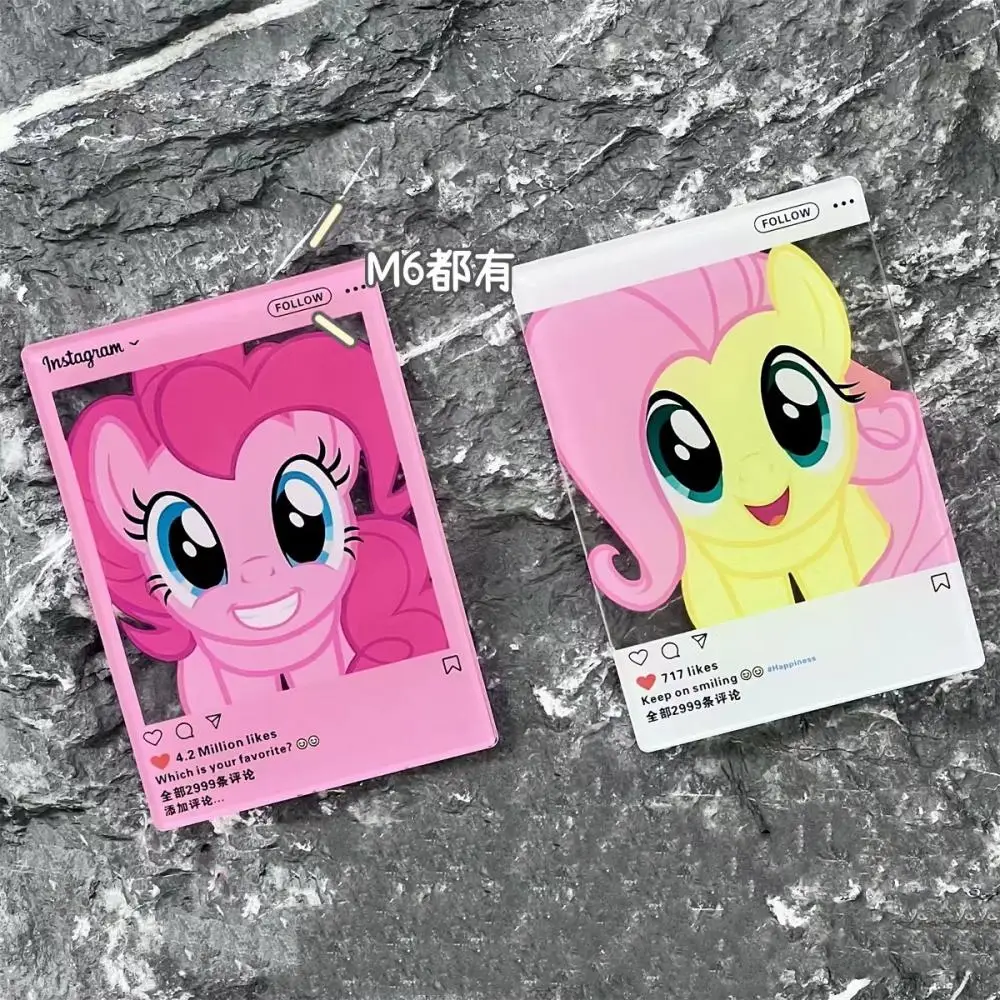 

My Little Pony Anime Peripherals Truly Rainbow Dash Twilight Sparkle Applejack Cartoon Acrylic Postcard Transparent Card Holder