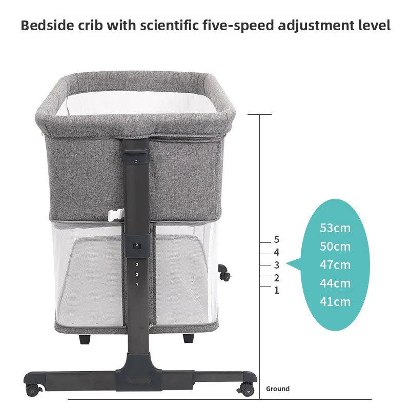 モバイルベビーカーベッドデュアル目的新生児ベッドスプライシング大型フェンスポータブルベビーベッドジャンパースイングバウンサー