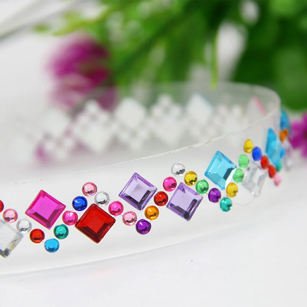 

1 Roll DIY Diamond Acrylic 3D Rhinestone Tape Creative Decorative Adhesive Tape for Crafts Journals Planners Bright Color