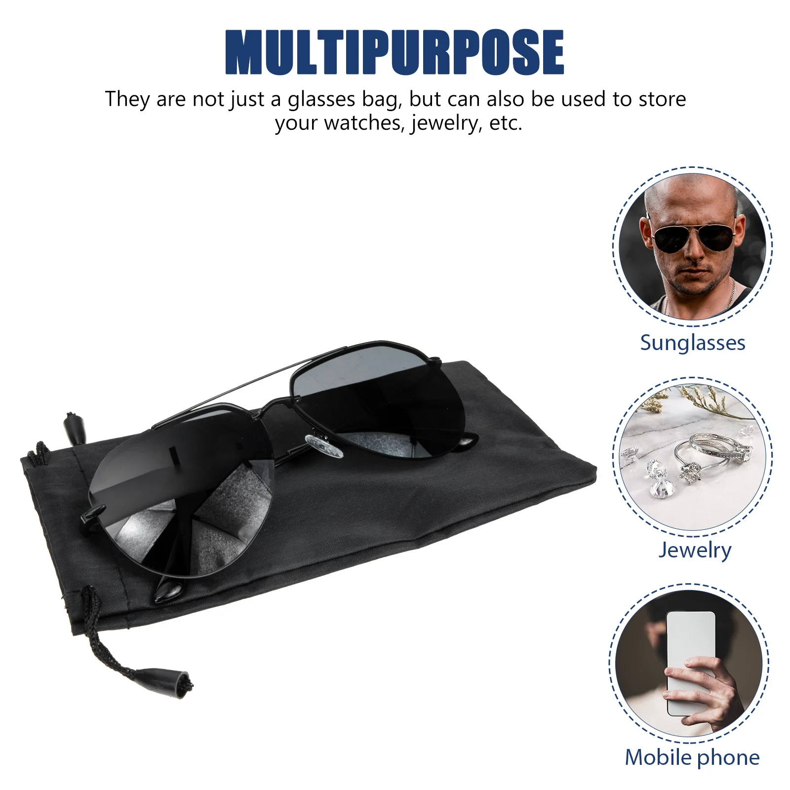 

10Pcs ScratchResistant Polyester Waterproof Glasses Pouches Portable Eyeglasses Cases