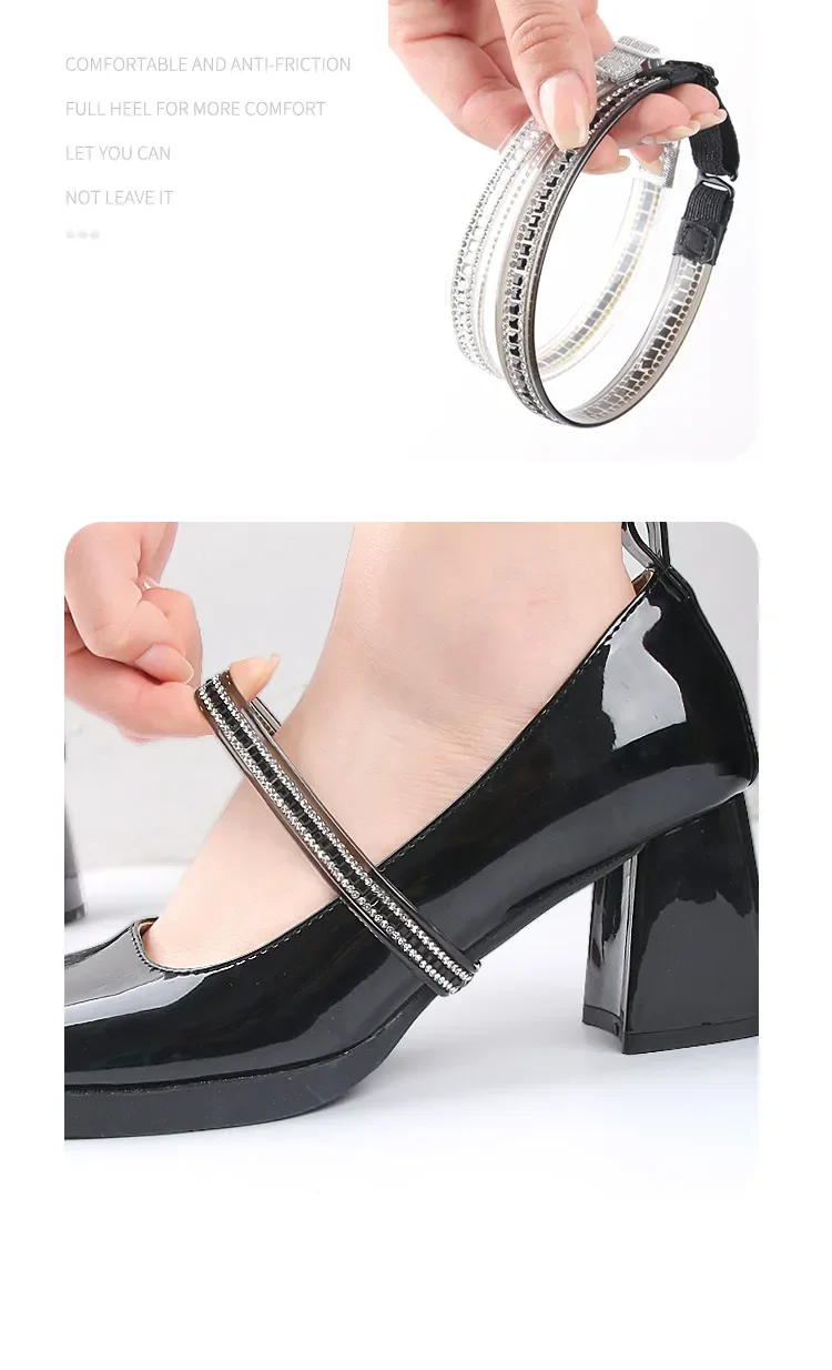 High Heels Shoelaces Woman Bright Diamonds Bundle Adjustable Shoe Belt Ankle Holding Loose Anti-skid Bundle Lace Tie Straps Band