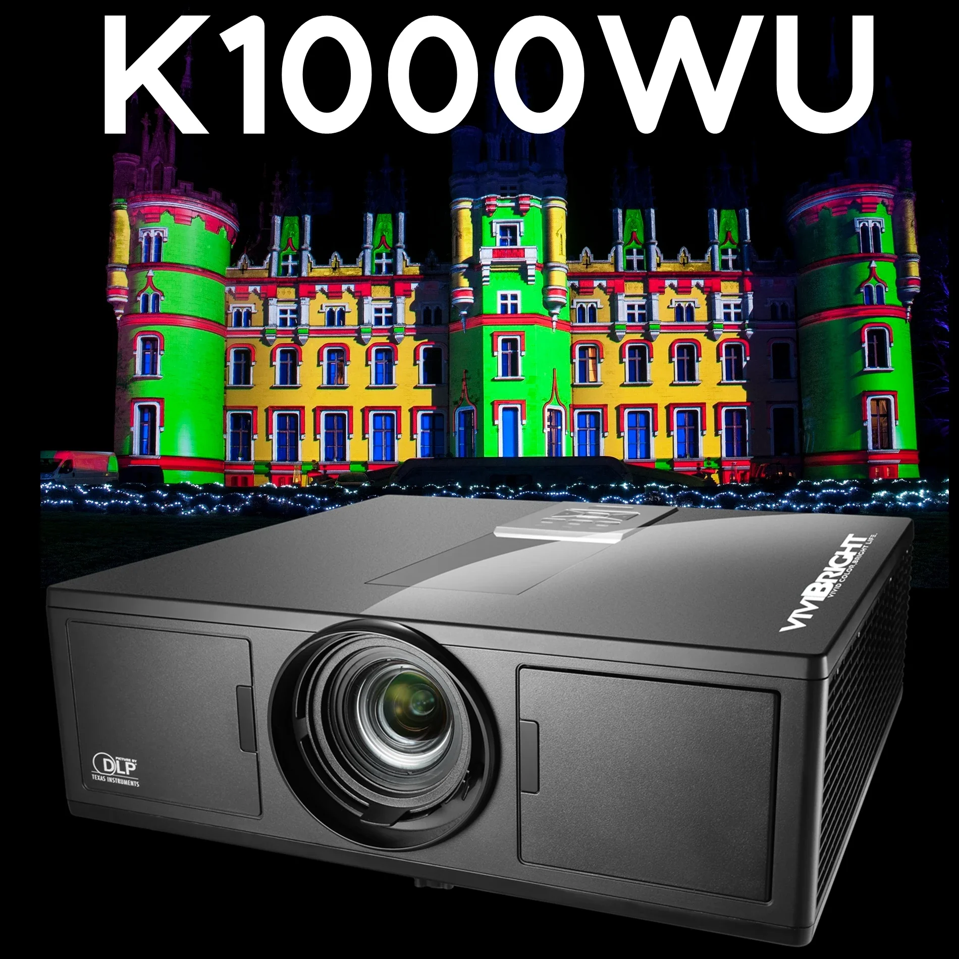 Vivibright K1000WU 4k High Brightness DLP Laser projector for Large Venue Outdoor Full type 3D Compatibility Digital 3D