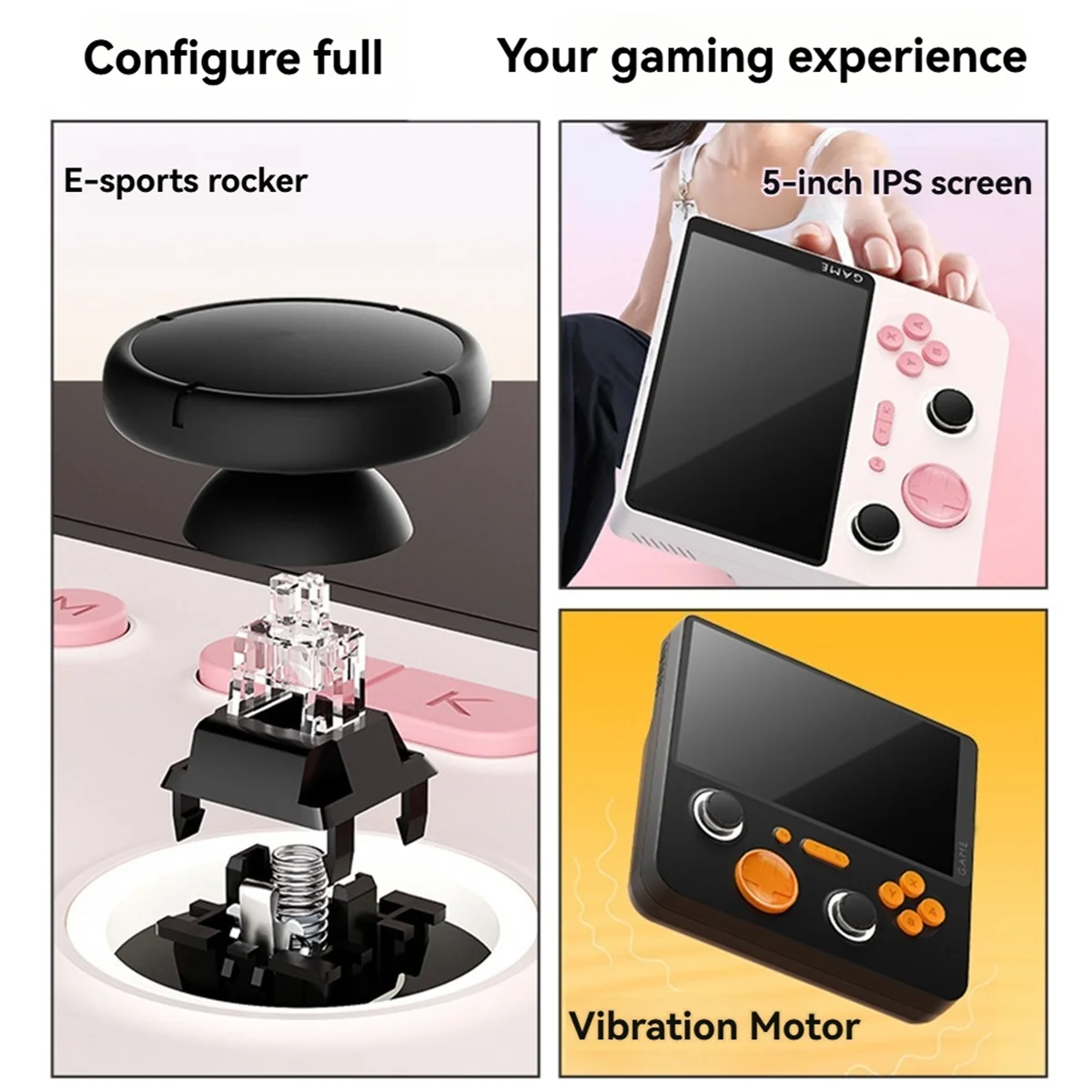 Consola de videojuegos portátil E5Plus, consola de juegos Retro HD de 5 pulgadas, 6000mAh, 128G, consola de juegos portátil de vídeo A Rich