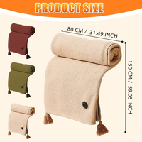 Heated Shawl Wrap with USB Power for Women Soft Plush Electric Blanket Scarf Featuring Zipper Design for Warmth and Style