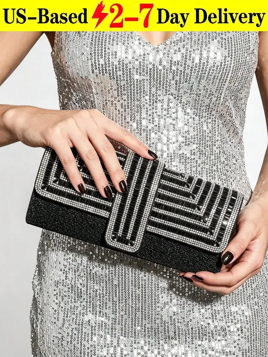 

Elegant Rhinestone Clutch Bag For Evening Party Wedding Dinner