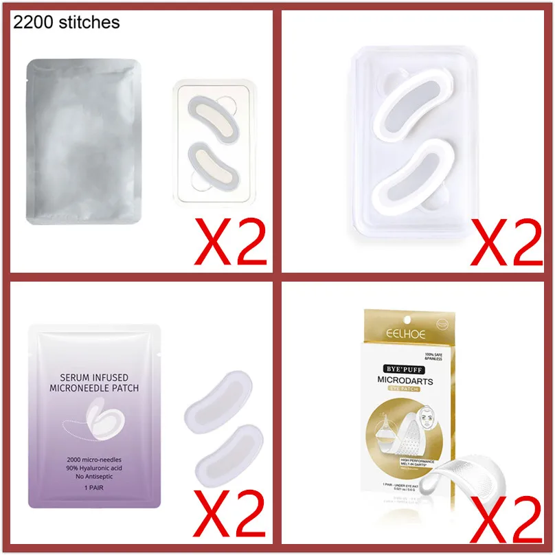 2pairs Micro-needle Under Eye Patch Eye Mask Anti-Wrinkle Eye Smooth Eye Circles Moisturizing Care Patches Hydrating