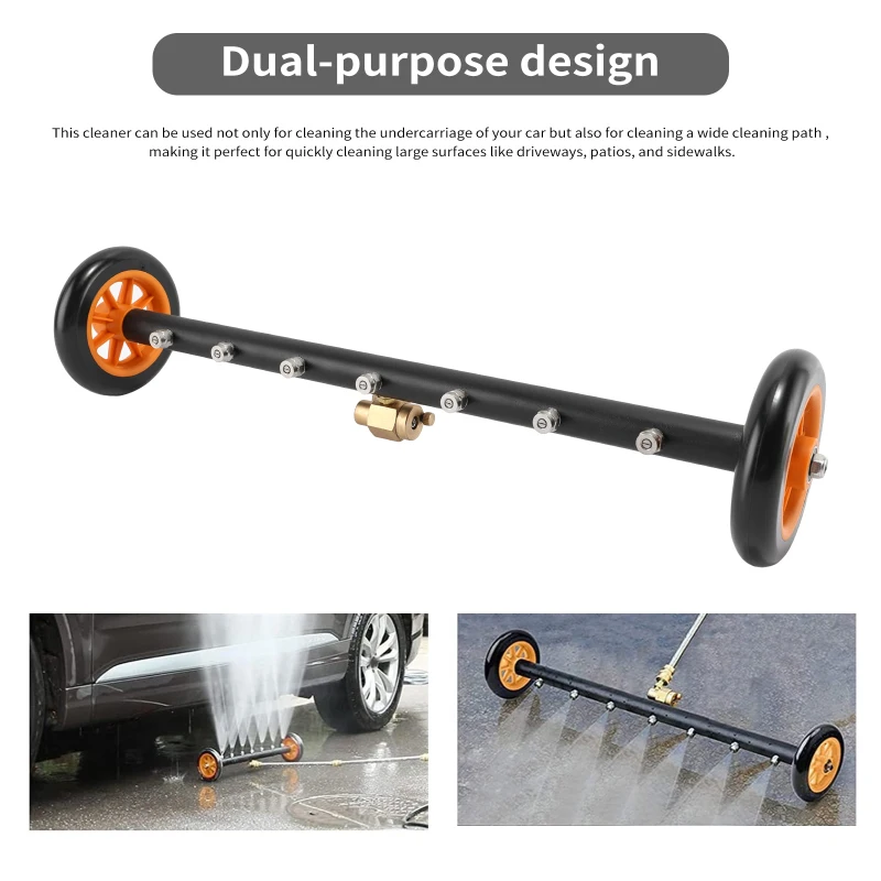 Water Broom for Pressure Washer Undercarriage Cleaner with 7 Nozzle Dual-purpose High-pressure Cleaner Pressure Washer Fittings