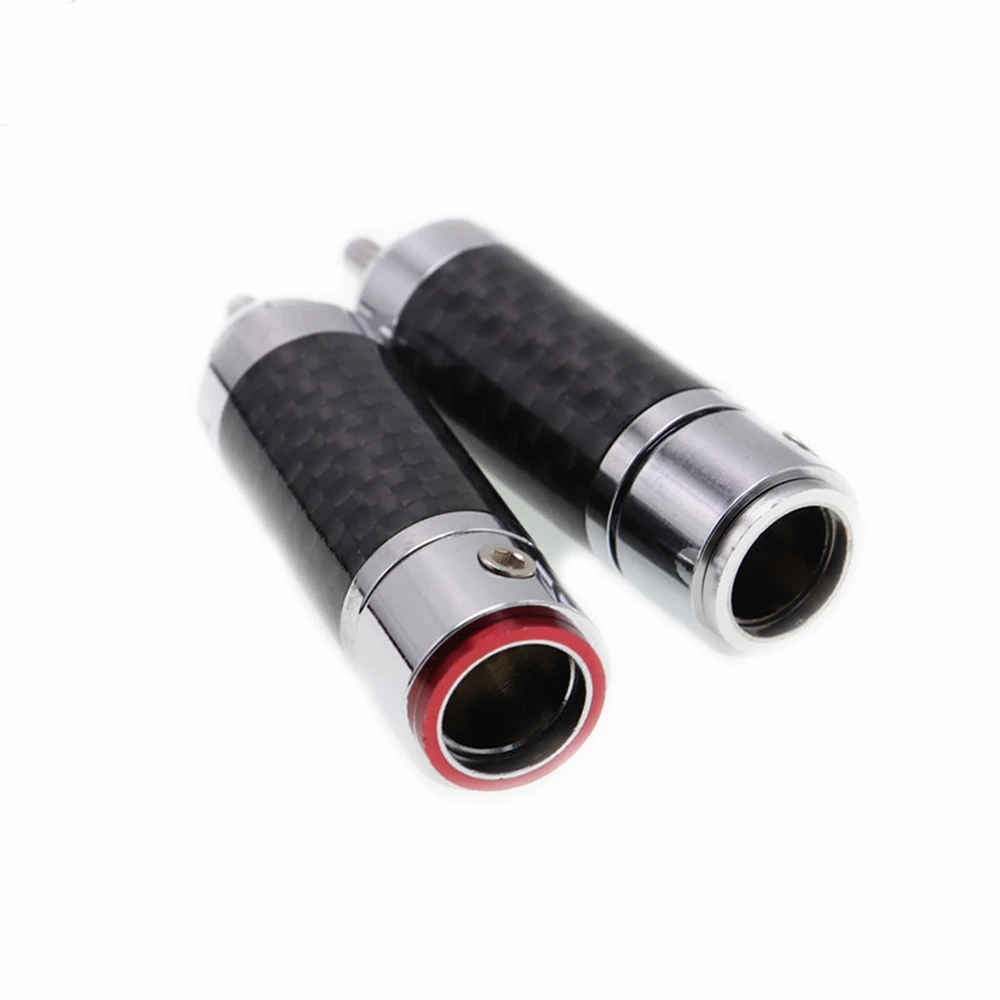 

4pcs 8pcs RCA XSSH YIVO Hi-End HIFI DIY 9mm Black Carbon Fiber Rhodium Plated Male Audio RCA Plugs Connector Jack for Cable Cord