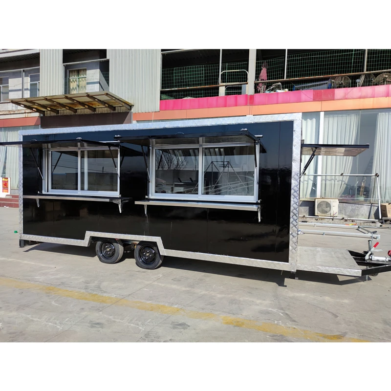 Fast Food Trucks Mobile Catering Trailer Food Vending Van Ice Cream Hot Dog Pizza Snacks Food Cart For Sale