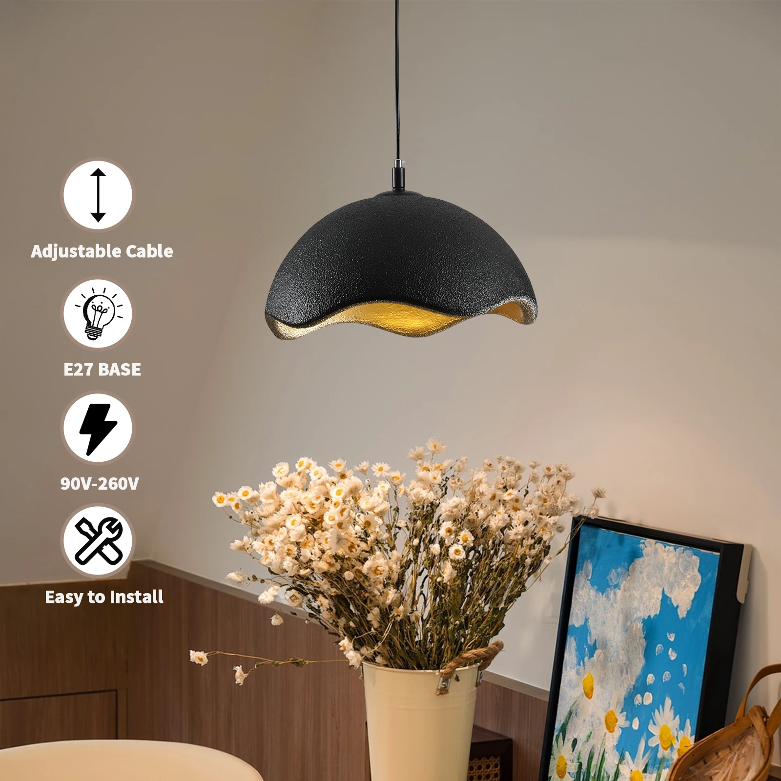 Modern Wabi Sabi Chandelier Creative Plum Blossom Bowl Restaurant Ceiling Pendant Light Bar Island Table Bedroom Lamp Hanging
