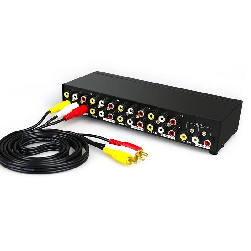 8x1 AV Switcher 8 in 1 out AV RCA Audio Video Switcher Selector Signal Composite for HDTV LCD DVD 3 RCA Switcher 8 to 1 Selector